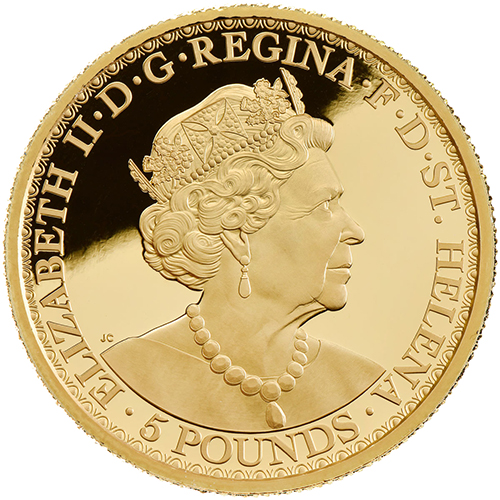 2020 £5 St Helena gold proof Una & Lion 1oz PCGS PR70 DCAM - Image 2